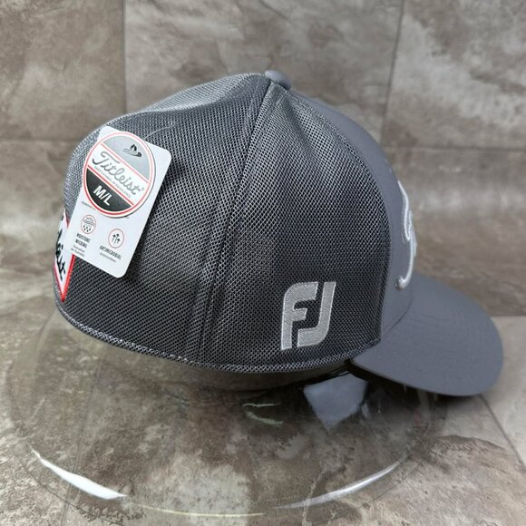 Titleist Tour Sports Mesh Grey White Fitted Golf Hat/Cap Pick Your Size! - Picture 2 of 12
